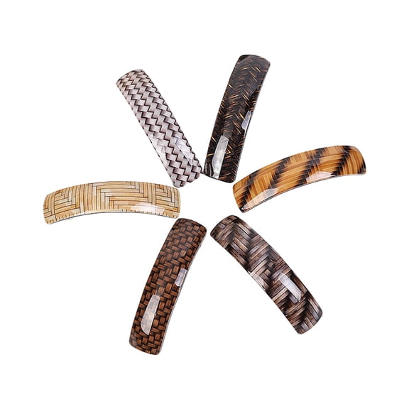 Joykith 6 Pack Retro Large Hair Barrettes Simple Automatic Hair Clip French Clip Barrettes For Women Ladies 6 Colors Sparkly Hair Clips