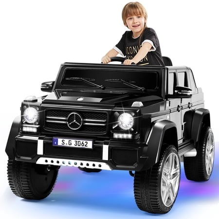 JOYLDIAS 12V Licensed Mercedes-Benz G650S Kids Ride on Car Electric Toy w/Remote Control, 3 Speeds, LED Lights, Bluetooth, Music, Horn, Black