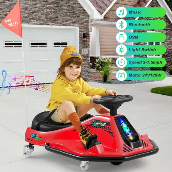 Joyldias 24V Go Kart Powered Ride-On Toy, Red