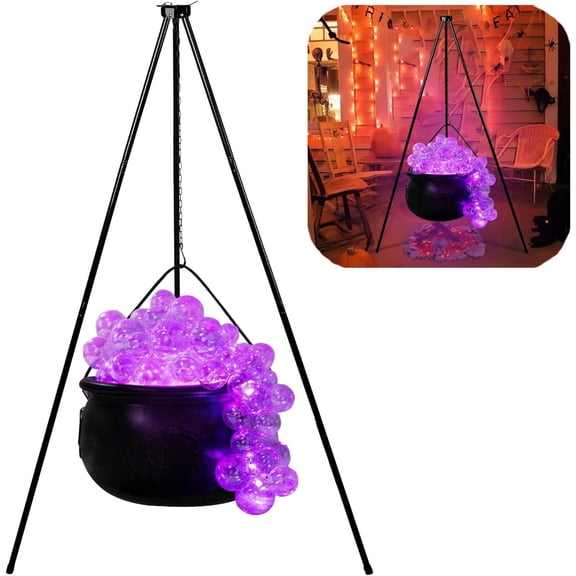 Joylore Halloween Decorations Indoor - DIY Bubbling Cauldron Set - Black Plastic Bowl Party Decoration - Spooky Vintage Decor for Home Kitchen Room Party Table