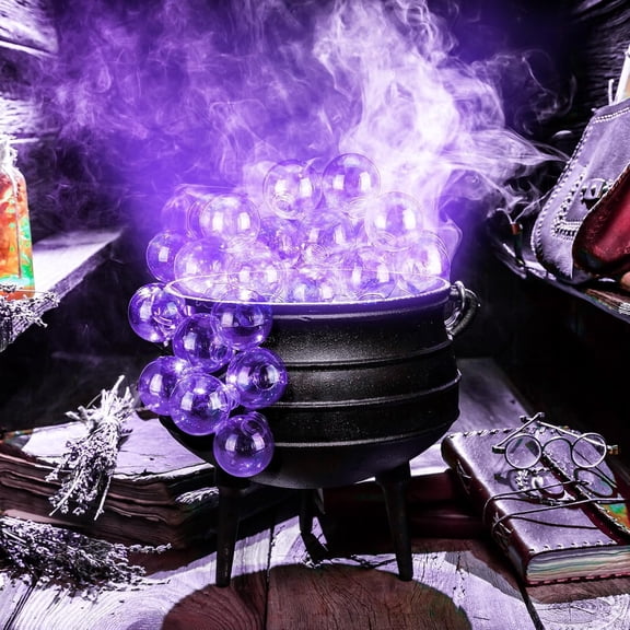 Joylore Halloween Decorations Indoor - DIY Halloween Decor Bubbling Cauldron Set - Black Plastic Bowl Party Decoration - Spooky Vintage Decor for Home Kitchen Room Party Table