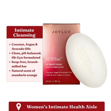 Joylux Shebar Intimate Feminine Wash, pH-Balanced Formula, Clean & Gentle Ingredients, 3.2 oz Bar