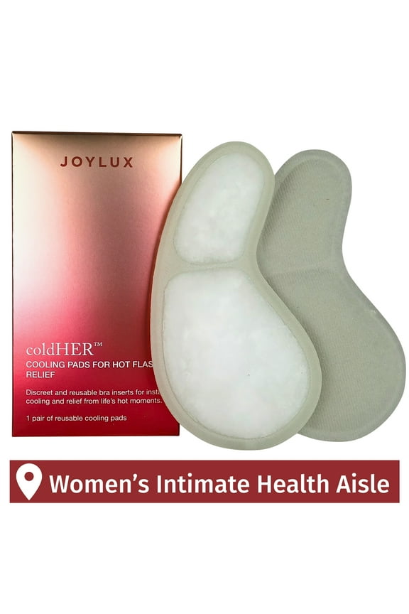 coldHER Cooling Bra Inserts, for Menopause & Hot Flash Relief, 2 Count, Gray, Female