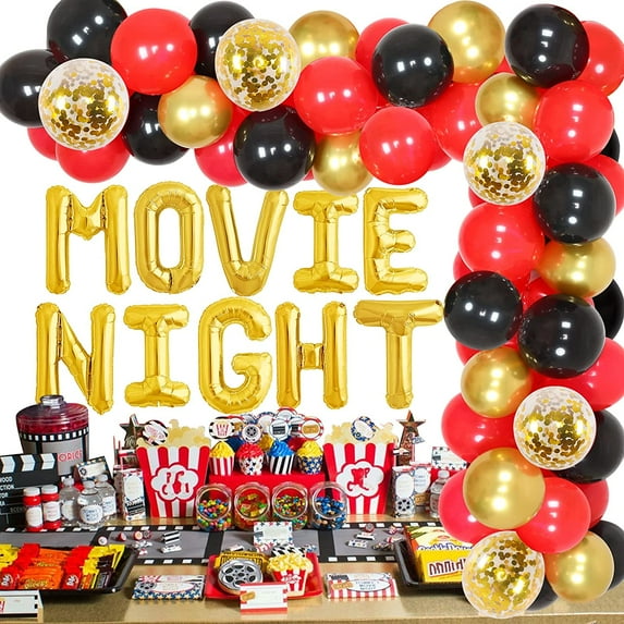 Joymemo Movie Themed Party Decorations Kit with Balloons, Gold (80 Count)