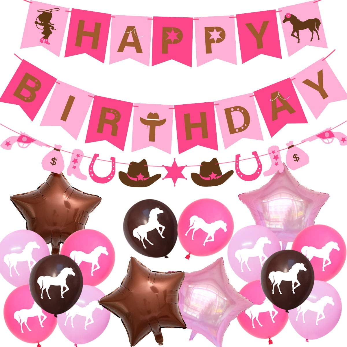 45 Stück Highland Cow Latex-Ballons – Rosa, Braun, Beige Für Boho-Party-Deko