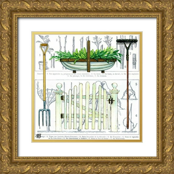 Joyner, Ginny 12x12 Gold Ornate Wood Framed with Double Matting Museum Art Print Titled - Garden Gate II