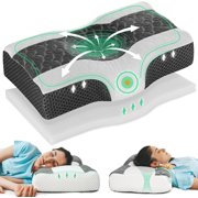 Joynox Cervical Memory Foam Pillow,Adjustable Contour Neck Pillow for Pain Relief Sleeping(Dark Gray)