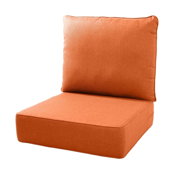 Joyofarm 24" x 22" x 6" Outdoor Chair Cushions for Patio Furniture, Deep Seat and High Back for Patio Rocking Dining Chair and Couch, Orange
