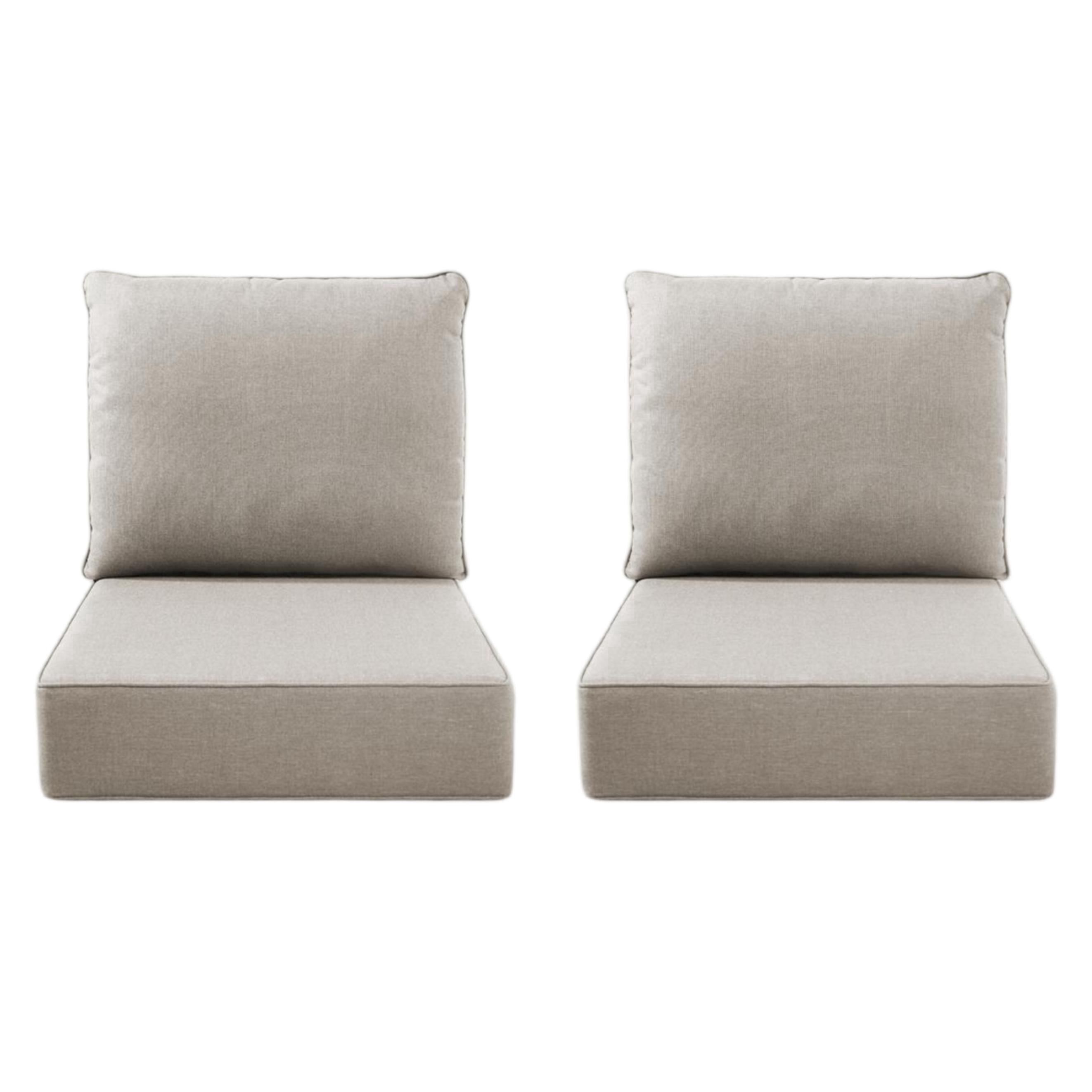 Joyofarm 24" x 22" x 6" Outdoor Chair Cushions for Patio Furniture, Deep Seat and High Back for Patio Rocking Dining Chair and Couch, Beige (Set of 2)
