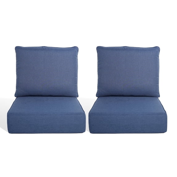 Joyofarm 24" x 22" x 6" Outdoor Chair Cushions for Patio Furniture, Deep Seat and High Back for Patio Rocking Dining Chair and Couch, Blue (Set of 2)