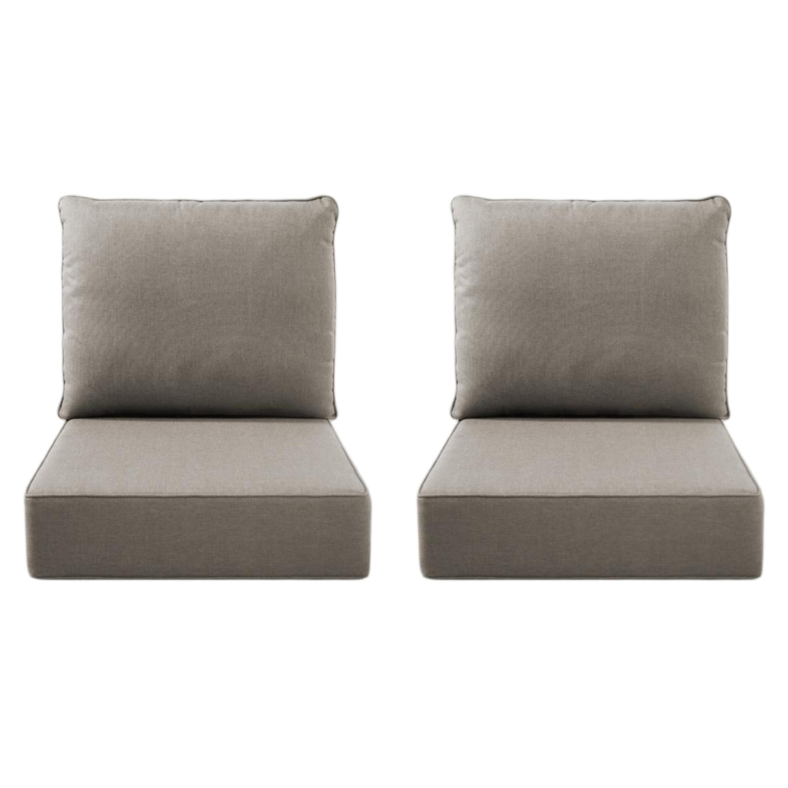 Joyofarm 24" x 22" x 6" Outdoor Chair Cushions for Patio Furniture, Deep Seat and High Back for Patio Rocking Dining Chair and Couch, Gray (Set of 2)