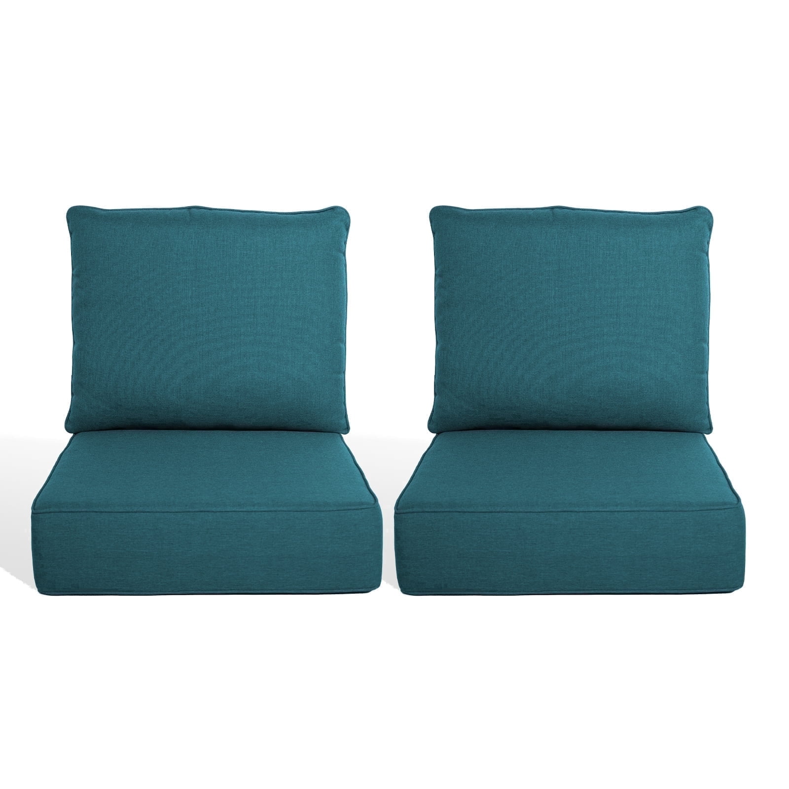 Joyofarm 24" x 22" x 6" Outdoor Chair Cushions for Patio Furniture, Deep Seat and High Back for Patio Rocking Dining Chair and Couch, Peacock Green (Set of 2)