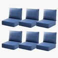 thumbnail image 1 of Joyofarm 24" x 22" x 6" Outdoor Chair Cushions for Patio Furniture, Deep Seat and High Back for Patio Rocking Dining Chair and Couch, Blue (Set of 6), 1 of 8