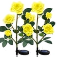 thumbnail image 1 of Joyoldelf Solar Lights Outdoor,5 Rose Flowers 2 Pcs,Decorative LED Solar Powered Stake Lights for Patio,Pathway,Courtyard,Garden Lawn, 1 of 7