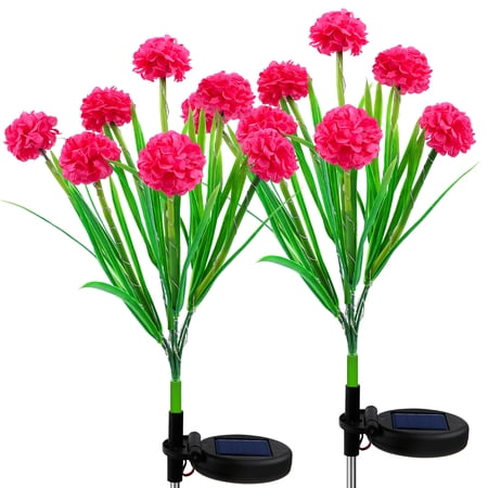 Joyoldelf Solar Outdoor Lights, Waterproof Garden Light for Outdoor Decor, Solar Powered Landscape Lights for Patio Yard Backyard Walkway lawn Decoration, Pathway Flower Stake Lights, Red