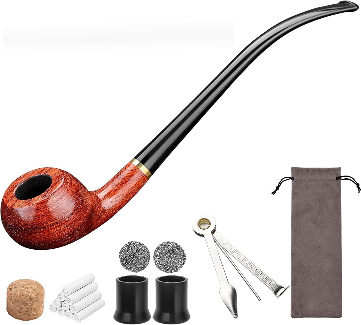 Joyoldelf Tobacco Pipe, Bent Tobacco Pipes, Perfect Beginner Starter