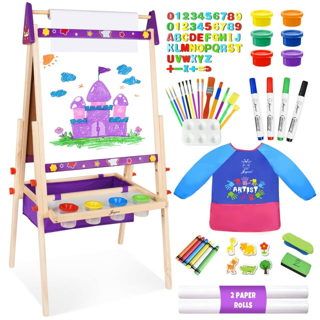 Joyooss Kids Art Easel, Double Sided, 98+ Accessories,