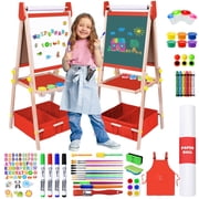 Joyooss Kids Art Easel Adjustable Wooden Double-Sided with Paper Roll Joyooss 122 RED