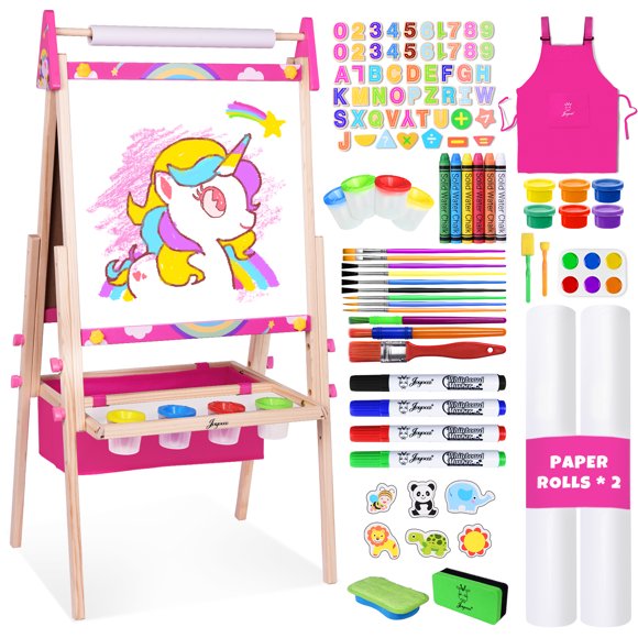 Joyooss Kids Easel Wooden Double-Sided with Paper Roll Joyooss 133 PINK