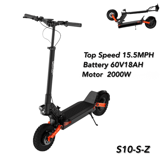 Joyor S10-s-z 60V 2000W Dual Motor Electric Scooter for Adults, 15.5 mph Top Speed, 46 mi Range, 10 inch Off-Road Tires