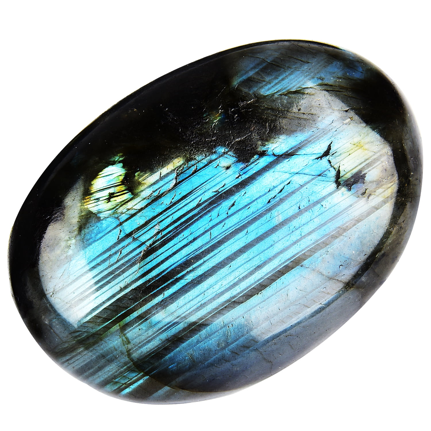 Joyouann Natural Labradorite Palm Stones,Large Size, approx. 150g in ...