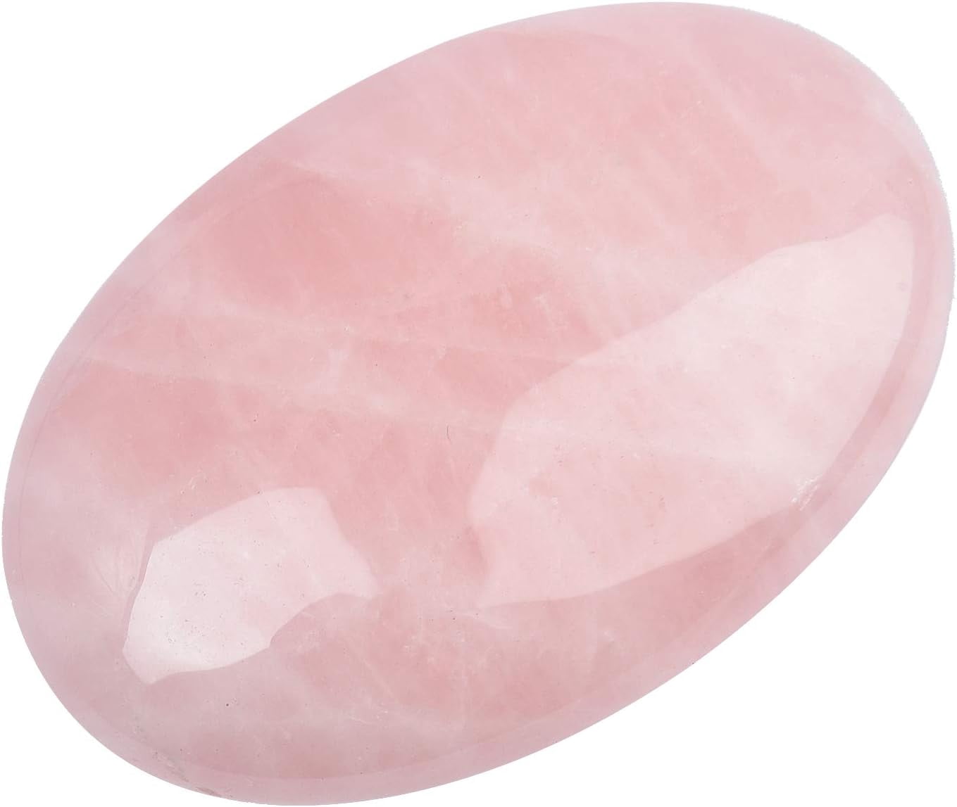 Joyouann Natural Rose Quartz Palm Stones,Large Size, approx. 150g in ...