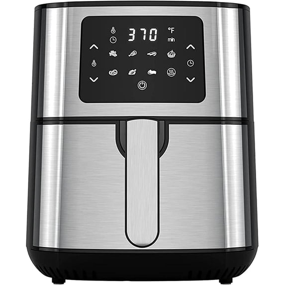 Joyoung JY-570 5.8 Quart Stainless Steel Multi Tasker Detachable Double Basket Air Fryer with LED Touchscreen and 8 Built In Smart Programs, Black