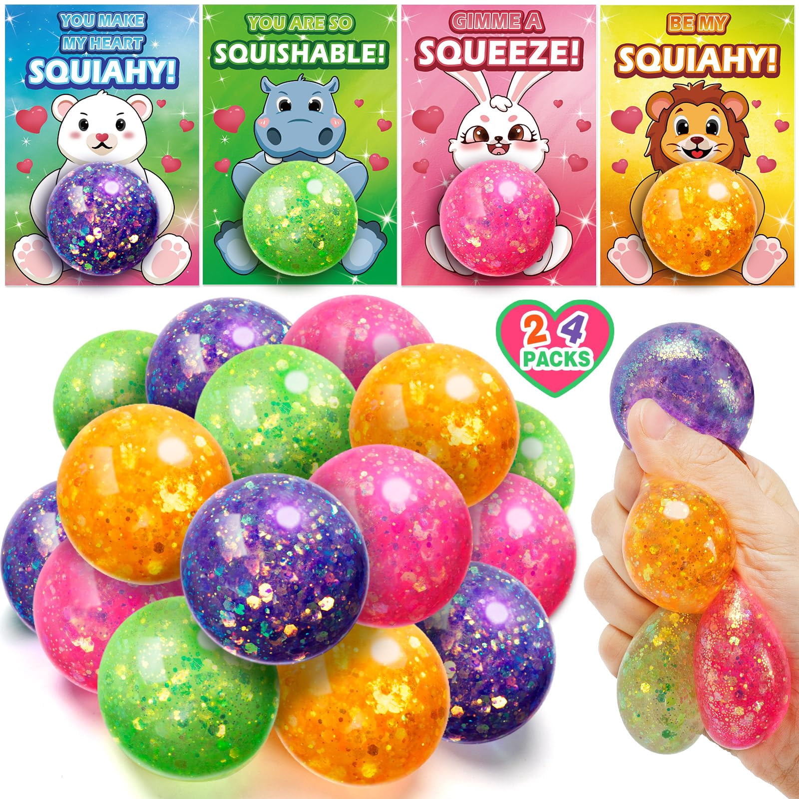 DG-Direct 30 Pack Valentine's Day Gifts For Kids - Cards With Mini Launching Ball Toys, Classroom Exchange Favors - View #2