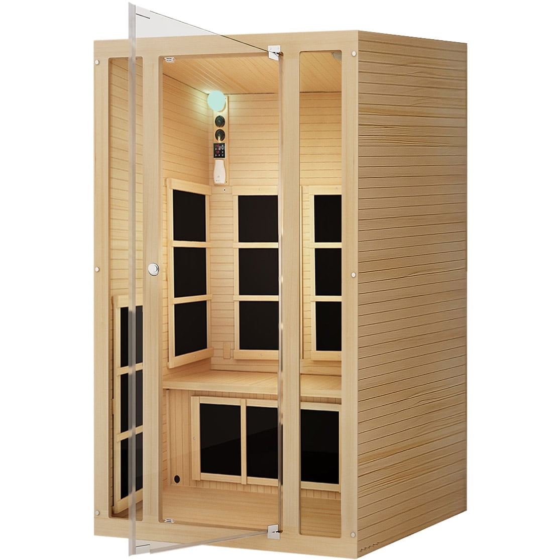 JNH Lifestyles Joyous 2 Person Low EMF Far Infrared Home Sauna - Personal Indoor Luxury Spa for House and Gym