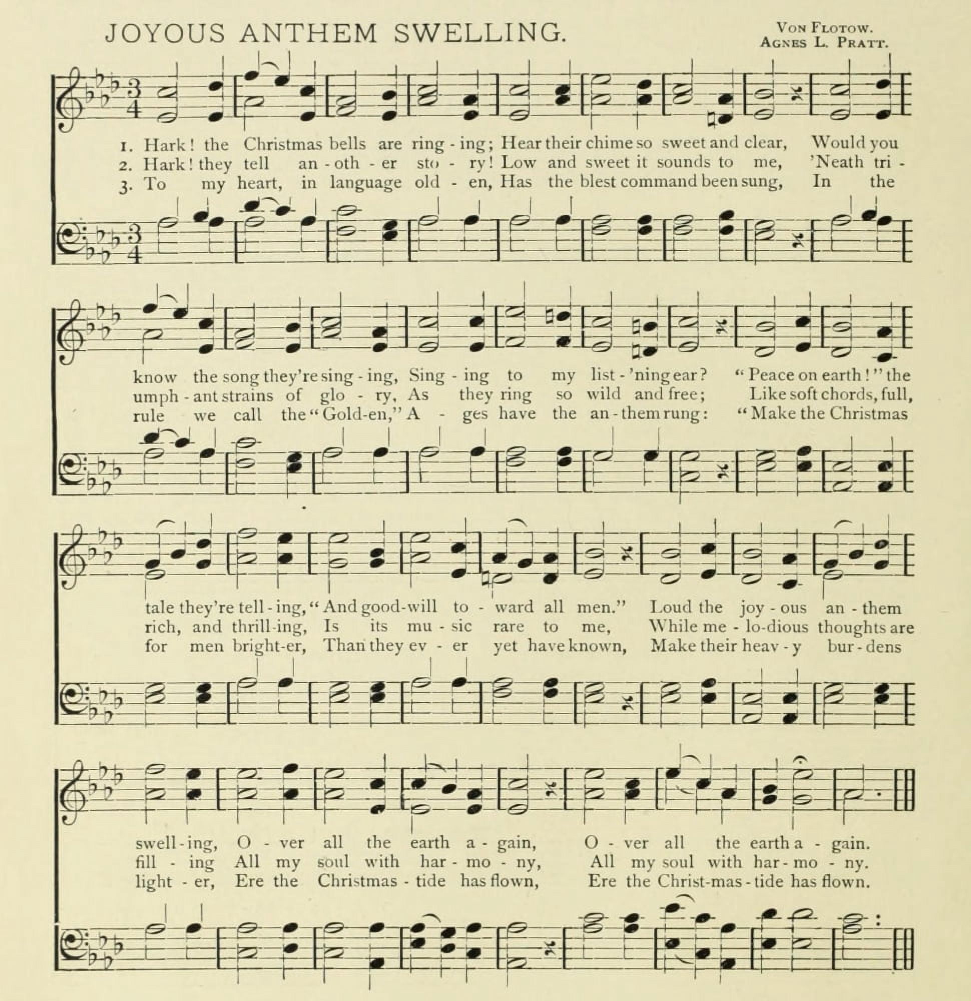 Joyous Anthem Swelling Christmas in Song 1891 Canvas Art - (18 x 24)