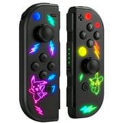 Joypad Controller Compatible with Switch/Lite/OLED Controller L/R+Lanyard,Support Motion Control/Dual Vibration-Brown/Yellow