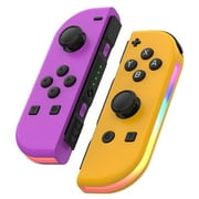 Joypad Controller (L/R) Compatible with Nintendo Switch Controller, Wireless Game Controller Support Dual Vibration/Motion Control/RGB Light (Purple/Orange)