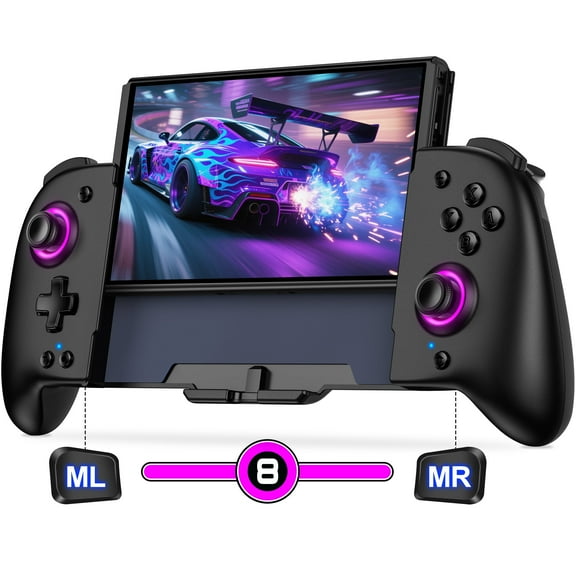 Joypad for Nintendo Switch/OLED Joy Cons, ESYWEN Switch Controller with Handheld Grip Double Motor Vibration,Replacement for Nintendo Switch Controller-Black