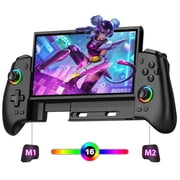 Joypad Controller Replacement Compatible with Switch/OLED Joy Cons, Replacement for Switch Joy Cons with Handheld Grip, Built-in 6-Axis Gyro Joystick,Switch Controller-Black