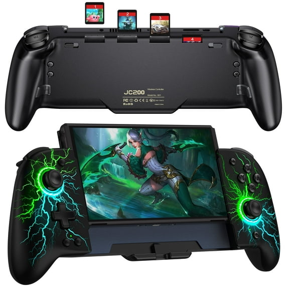 ESYWEN Switch Controller for Nintendo Switch/Oled with Hall Joystick, Handheld Grip, RGB Lighting, Replacement for Switch Joy Cons