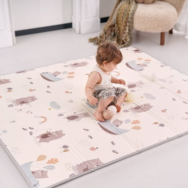 Joypony Baby Play Mat, 79" X 71" Reversible Foldable Baby Crawling Mat with Travel Bag