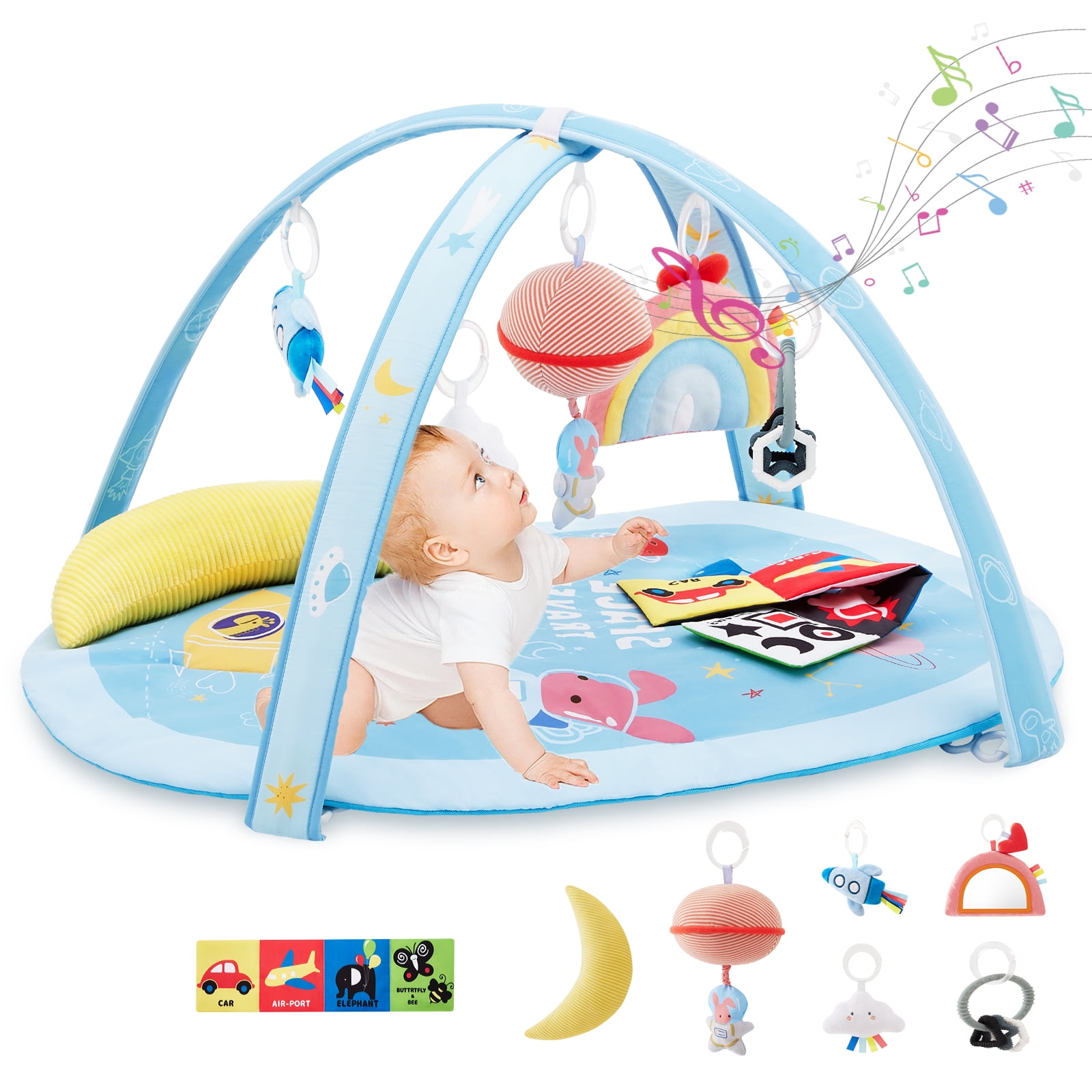 Joypony 8in1 Baby Gym Mat, Baby Washable Learning Toys Gym, Infant