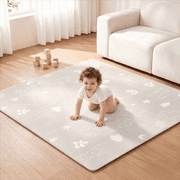 Joypony Baby Play Mat, 47 x 47 inch Waterproof Reversible XPE Foam, Foldable Crawling & Tummy Time Floor Mat for Babies and Toddlers