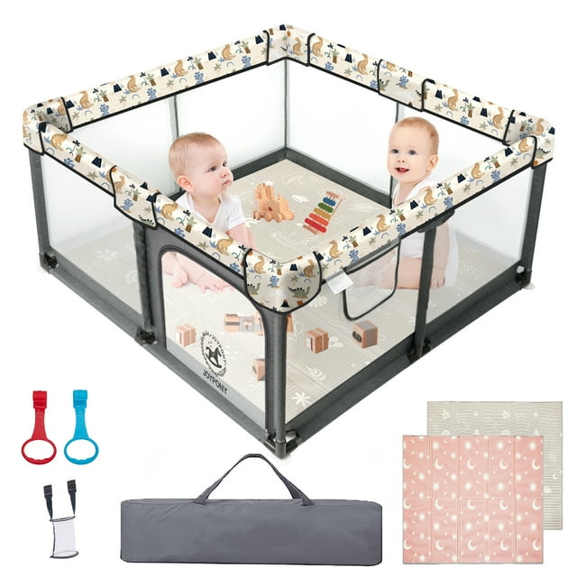 Joypony Baby Playpen with Mat, Large Play Yard Activity Center for Babies and Toddlers, 50inch