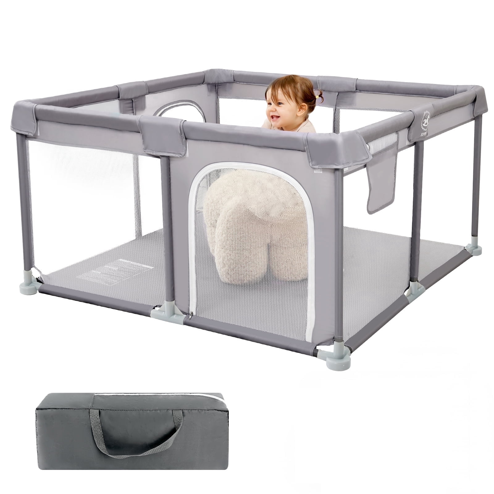 Joypony Extra-Large Baby Playpen, 50 x 50 x 27 in, Activity Play Yard for Baby, Breathable Mesh