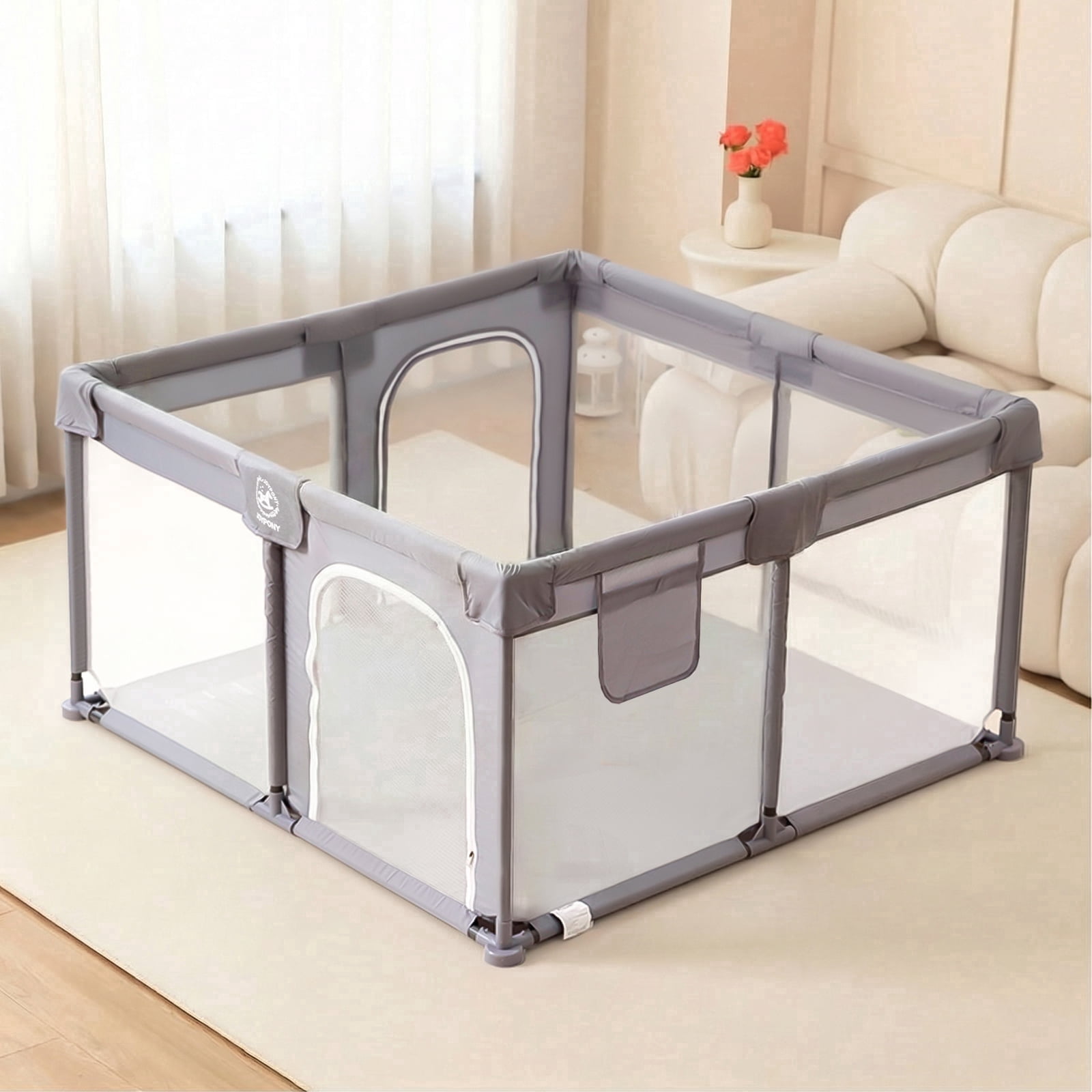 Joypony Extra Large Baby Playpen - Babies and Toddlers Playard and Activity Center (50x50x27 inch)