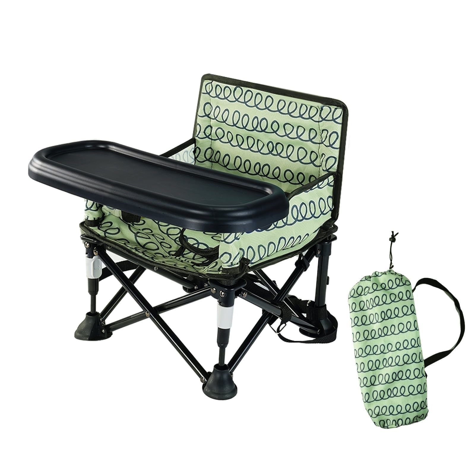 Joypony Green Portable Booster & Floor Seat for Toddlers (6-36 Months), Travel-Friendly Baby Feeding Chair