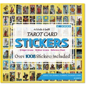 Joyppy Tarot Journal Stickers - 1008 PCS Mini Tarot Card Stickers for Journaling - 1.25" x 0.78" - 4 Tarot Cheat Sheet Stickers Included