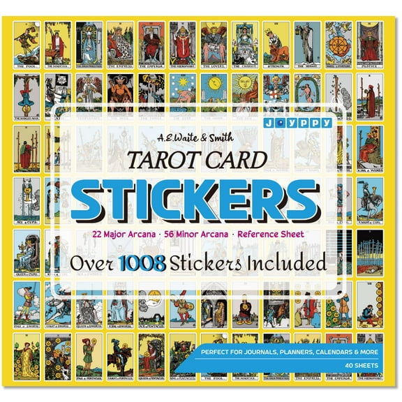 Joyppy Tarot Journal Stickers - 1008 PCS Mini Tarot Card Stickers for Journaling - 1.25" x 0.78" - 4 Tarot Cheat Sheet Stickers Included