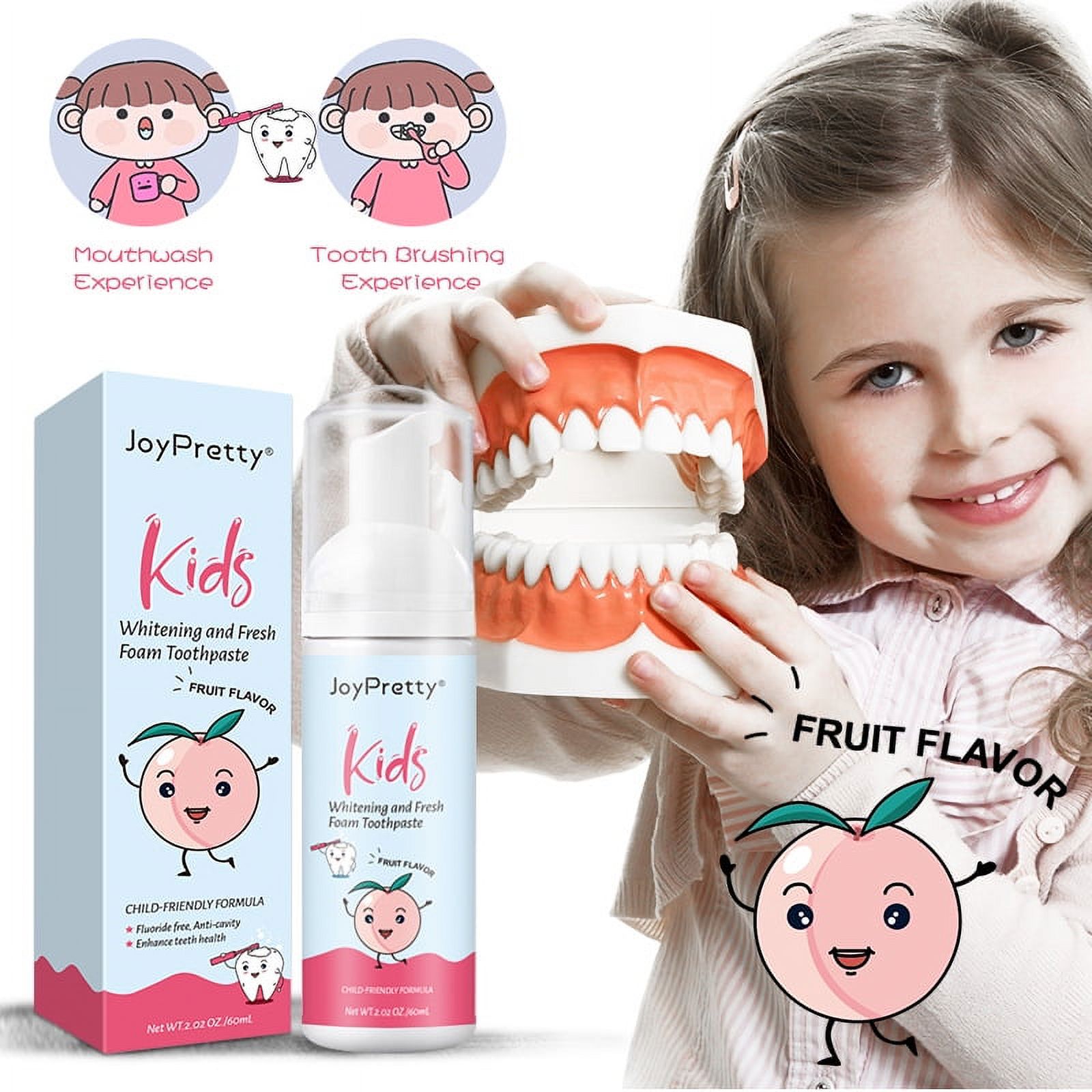 Joypretty Kids Baby Toothpaste, FluorideFree Baby Toothpaste, Safe To