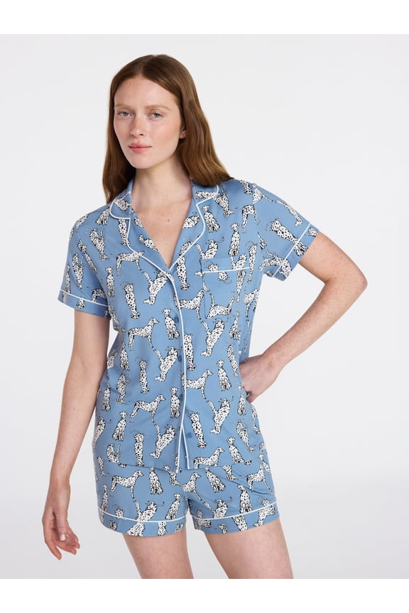Women's Dreamy Soft Collection Notch Top and Shorts Pajama Set, 2-Piece, Sizes XS-3X