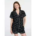 thumbnail image 1 of Joyspun Women's Dreamy Soft Collection Notch Top and Shorts Pajama Set, 2-Piece, Sizes XS-3X, 1 of 7