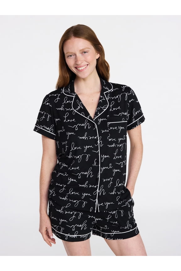 Women's Dreamy Soft Collection Notch Top and Shorts Pajama Set, 2-Piece, Sizes XS-3X