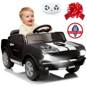 Joyracer 12 Volt Ride on Toys for Toddlers, Shelby GT350 Battery Powered Cars Gift w/ Remote Control, High/Low Speed, USB, Bluetooth/MP3, Horn, LED Light, Black