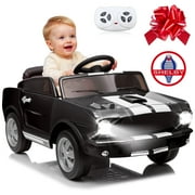 Joyracer 12 Volt Ride on Toys for Toddlers, Shelby GT350 Power Cars Wheels Gift w/ Remote Control, High/Low Speed, USB, Bluetooth/MP3, Horn, LED Light, Black